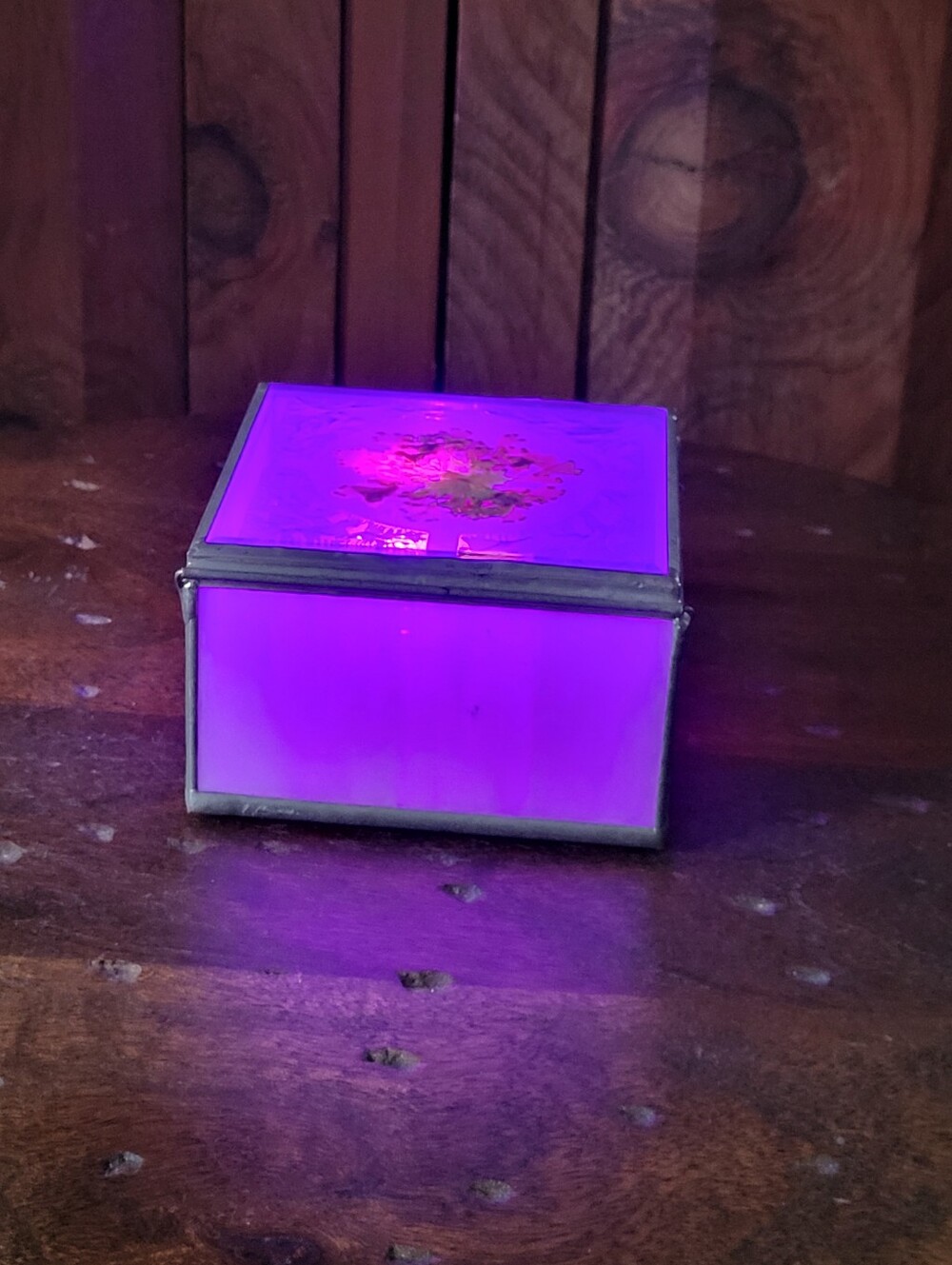 Purple Stained Glass Trinket Box - Picture 4 of 17